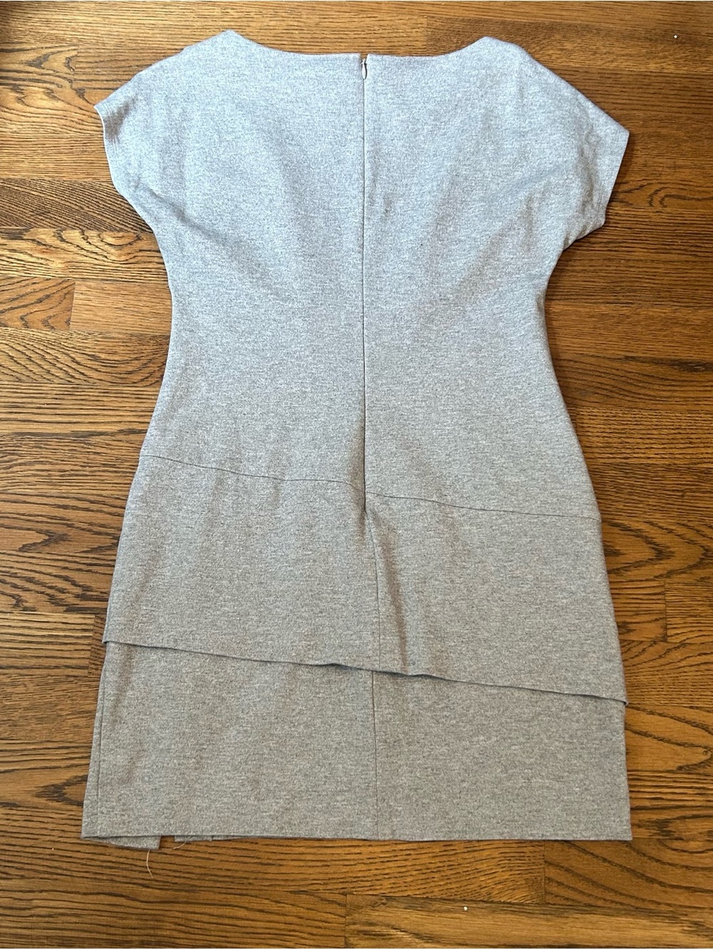 Banana Republic Light Heather Gray Asymmetrical Knit Mini Dress - Picture 7 of 11